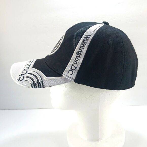 City Hunter Washington D.C. Embroidered Cap Hat Black White Hook Loop Closure... - Picture 7 of 11